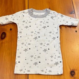 HANNA ANDERSSON Moon and Back 120 White/Gray/Blaack Unisex Organic Pajama Top